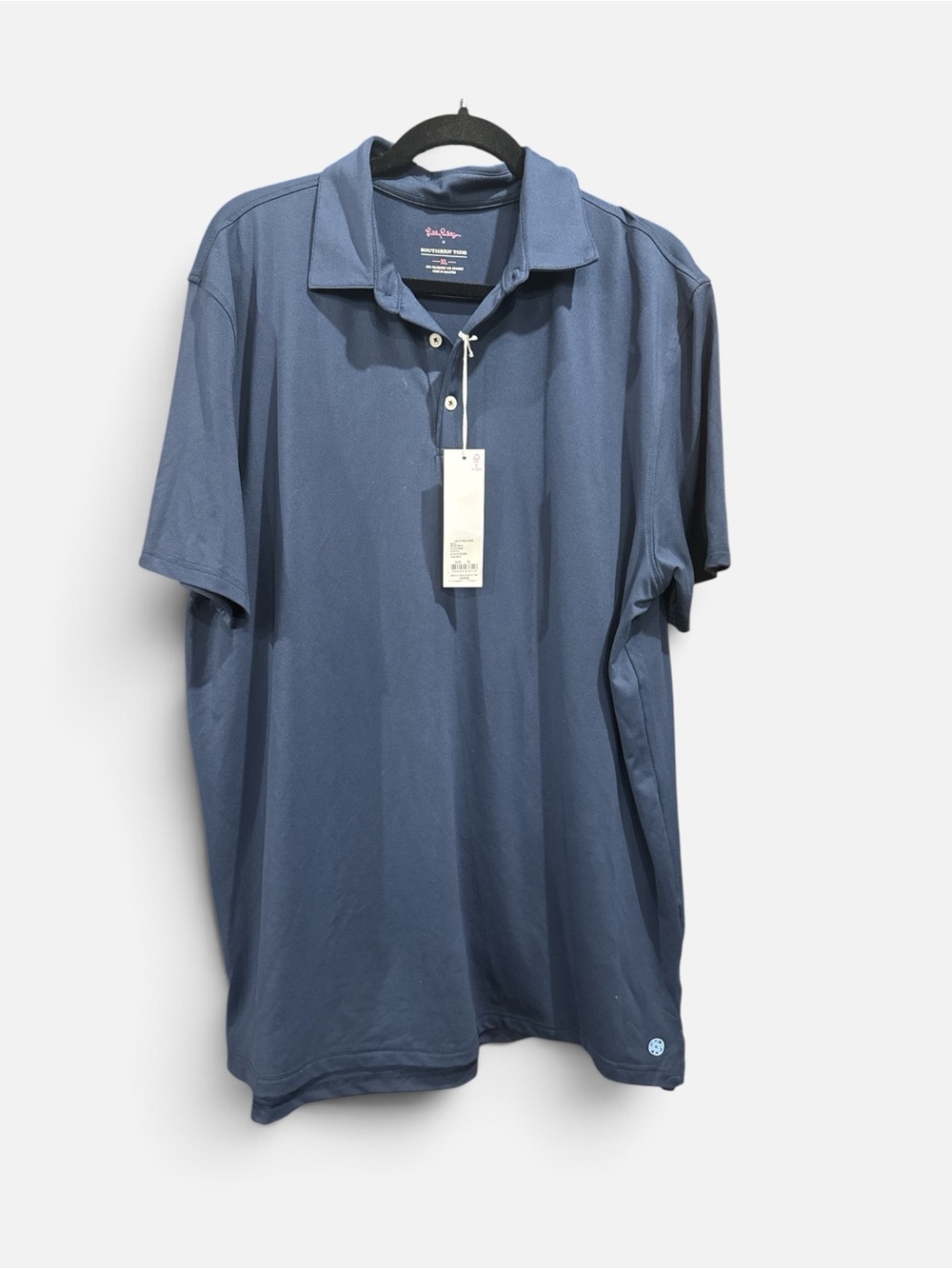 Lilly Pulitzer X  Men's Navy Blue Short-Sleeve Polo super soft  Southern Tide